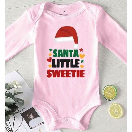 Toddler Winter Jumpsuits Kids Newborn Boy Girl Clothing Santa Little Sweetie Christmas Clothes Baby Bodysuit for Newborns