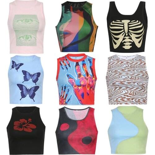 Brown Black Corset Baby Tee Crop Top Mall Goth Aesthetic Y2k Tank Summer Women Sexy Accessories Vintage Blouse Cyber Bustier