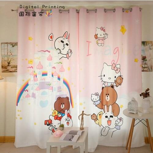 Personal Tailor 2x Grommet Window Drapery Curtain Nursery Kids Children Room Window Dressing 200 x 260cm Bear Rabbit Kitty