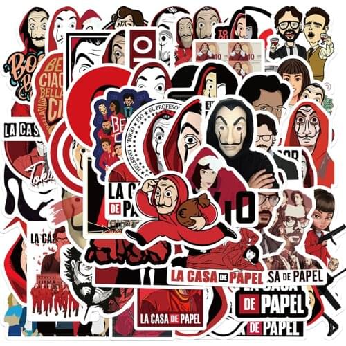 10/30/50PCS Money Heist La Casa De Papel TV Show Stickers DIY Motorcycle Travel Luggage Guitar Fridge Laptop Waterproof Sticker
