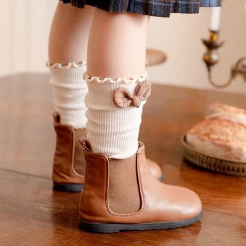 1-8 Year Old Girls All-Size Candy Color Cartoon Decorative Tube Socks In Autumn Winter Childrens Socks New Arrival