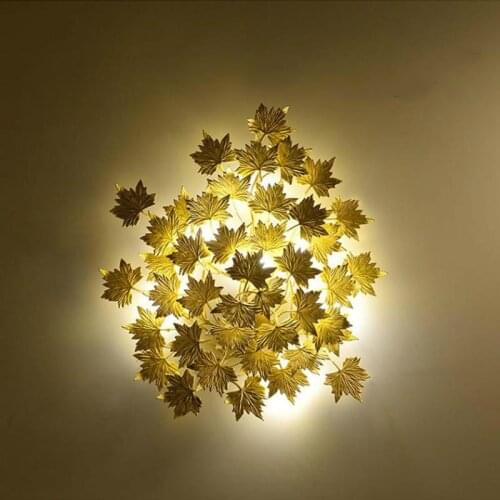 Novelty Gold leaf Wall Lamp G9 LED Living Room wall Lighting Modern led Wall Light Bedroom Model Room Decoration Wall fixtures
