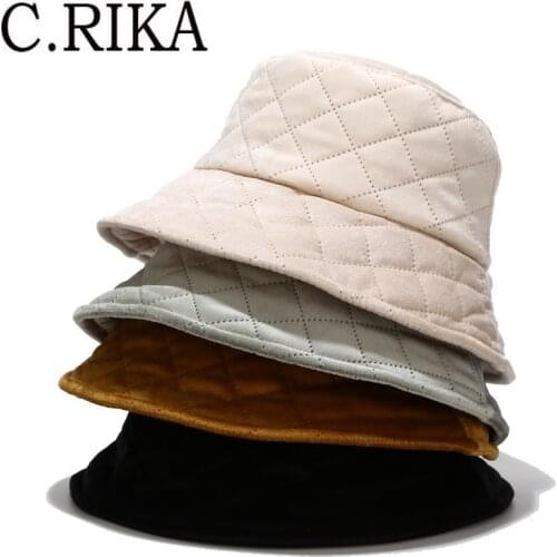 Autumn Winter Plaid Bucket Hat Women Men Fashion Casual Warm Fisherman Hat Bob Ladies Girl Outdoor Travel Sun Hat female Panama