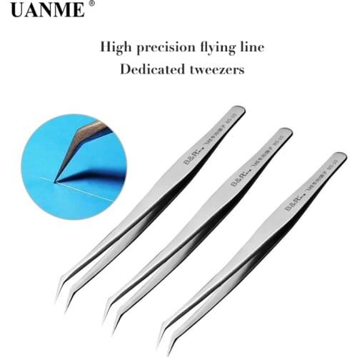 UANME alloy tweezers professional maintenance tool precision fingerprint tweezers main board copper wire