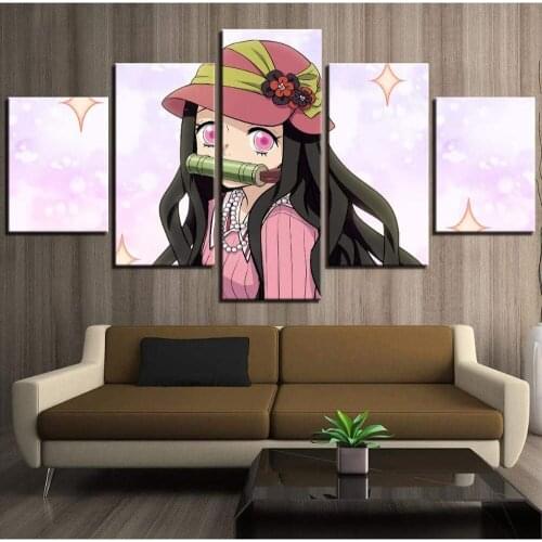 5 Piece Wall Art Canvas Anime Vampire Hunter Posters Figure Pictures And Prints Home Modern Living Room Decoration Paintings