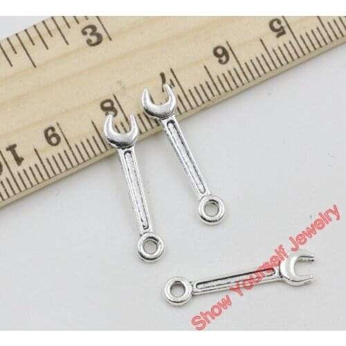 20pcs Antique Silver Plated Zinc Alloy Tools Charms Pendants for Jewelry Making DIY Handmade Craft 40x16mm A304