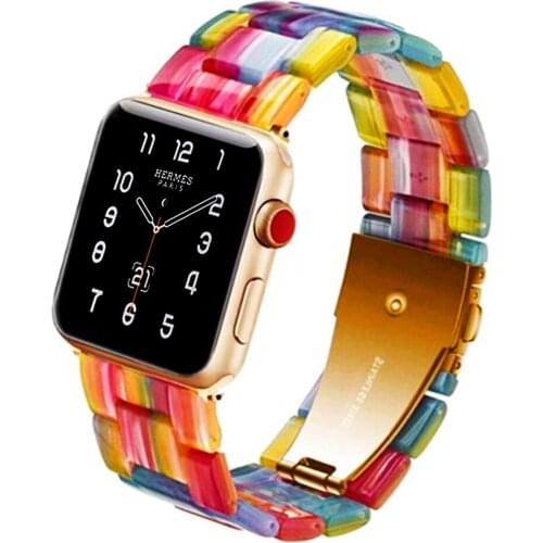 Pride Resin strap for apple watch band 40mm 44mm iwatch band 42mm 38mm metal buckle bracelet watchband for apple watch 5/4/3/2/1
