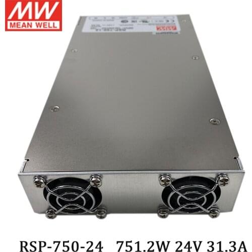 RSP-750-24 MEAN WELL Switching Power Supply 110V/220V AC to 24V DC 31.3A 750W Meanwell Transformer PFC programmable power supply