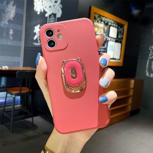 Pretty Liquid Silicone Ring stand Phone Holder For Samsung A51 A71 A12 A21S A20 A30 A50 A31 S20 S21U S10 M31 Phone Case Cover