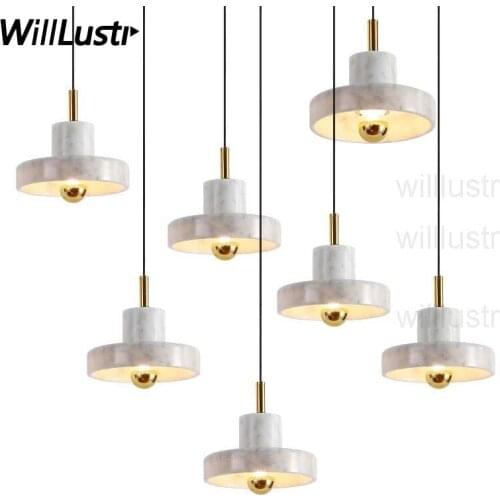 Nordic natural marble pendant lamp North Europe modern minimalist design home dinning room bedside light luxury suspension light