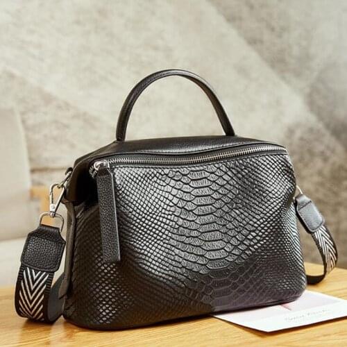 Women Handbag Genuine Leather Shoulder Crossbody Bag Cowhide Real Leather Bags Ladies Alligator Cow Leather Tote Bolsa Feminina