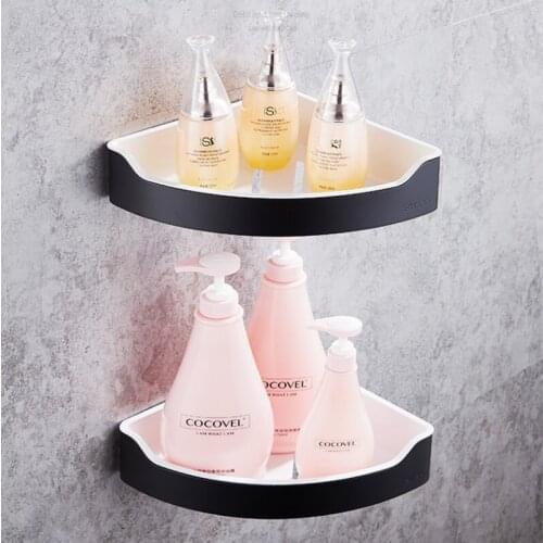 Stainless Steel 304 Black Bathroom Corner Shelf Shower Room Rack For Body Wash Bottle Kitchen CornerTable Shelf Rack Holder