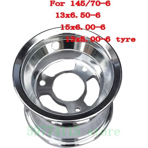 High Quality 13x5.00-6 13x6.50-6 15x6.00-6 145 / 70-6 Aluminum Wheel Rim 6 Inch Atv Go Kart Wheel Rim