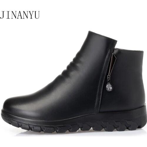 Shoes Woman Winter Thick Wool Lined Microfiber Leather Women Snow Boots Warm Ankle Boots for Women Winter Boots Zapatos De Mujer