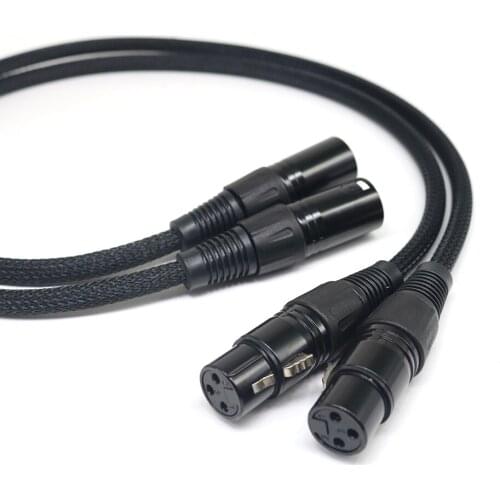 1 pair 3 pin XLR to XLR XSSH HIFI 5N OCC Copper XLR Balanced Audio Interconnect Cables with Male and Female Connection Wires