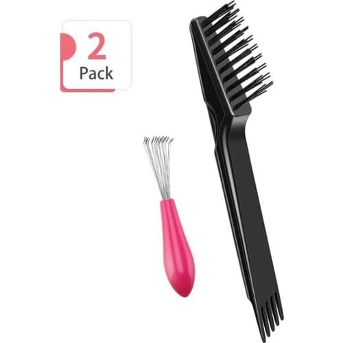 2pcs Mini Hair Combs Cleaner Brush Embedded Tool Plastic Cleaning Remover Handle Hair Brush Hair Care Salon Styling Tools