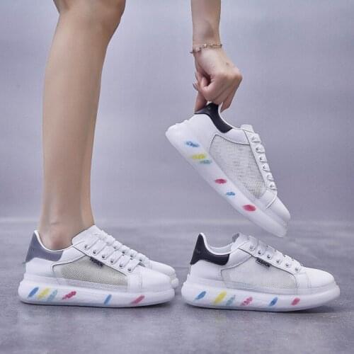 2021 Womens Shoes Luxury for Women Sneakers Fashion New White Sports Shoes Chunky Platform Vulcanize Female Basket Footwear