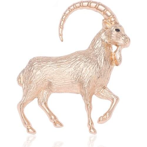 New metal Goat animal charm pin brooch Chinese sheep year ornament jewelry accessories 3pcsx