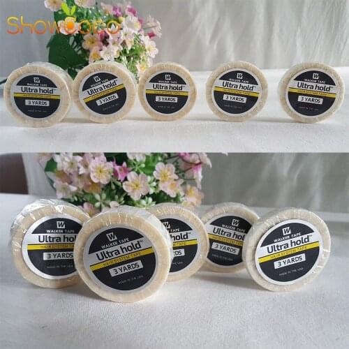 3 Yards White Rolled Hair Tape For Toupee Lace Wig Tape In Hair All Sizes Double Sided ShowCoco Strong Adhesive Tape