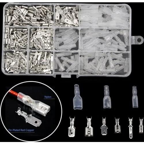 315PCS 2.8/4.8/6.3mm Insulated Spade Crimp Terminals Seal Electrical Wire Connectors Crimp Terminal Female/Male Connectors