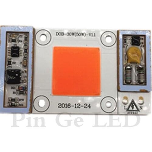 5PCS Power LED Chip 50W Full Spectrum 400-840nm AC 220V No Need Driver Light Bead DIY Watt Grow Light For Plant Flower Growth