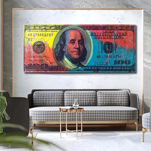 Abstract 1 Pieces Dollar Gold Canvas Painting Modern Poster and Prints Wall Art Pictures for Living Room Home Decor Cuadros
