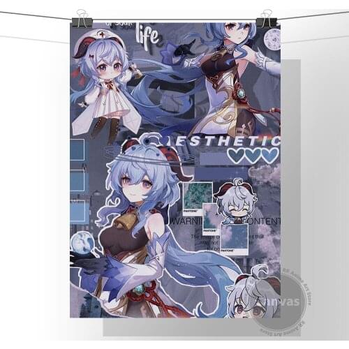 Anime Ganyu Genshin Impact Poster Pictures Home Manga Decoration Paintings Canvas HD Prints Wall Art Modular Living Room