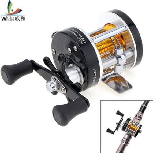 Full Metal Drum Fishing Reel Gear Ratio 3.8:1 Black Right Hand Trolling Wheel Casting Sea Fishing Tool Accessories