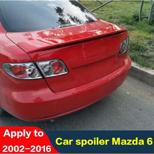 CEYUSOT For Car Spoile WING OLD Mazda 6 2002-2016 Trunk Rear Lip Wing Tail Glossy Black Accessories Refit Mazda6 Sports Body Kit