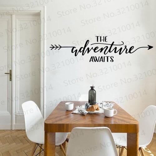 Nursery Playroom Decor PVC Wall Sticker The Adventure Awaits Decal Kids Bedroom Home Decoration Removable Art Mural Decals PW458