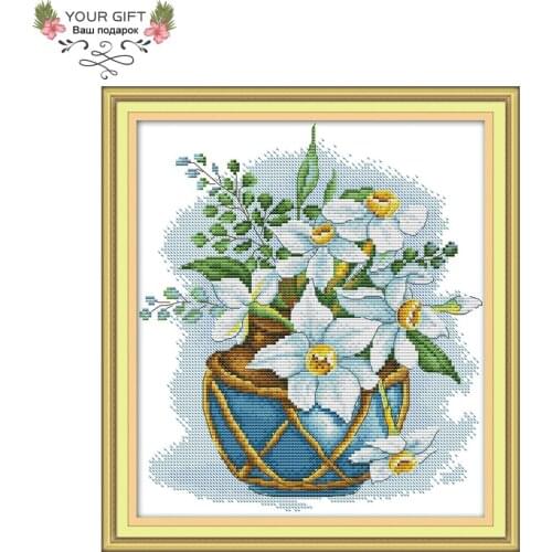 Joy Sunday H755 14CT 11CT Counted and Stamped Home Decor Blooming Needlework Needlepoint Embroidery DIY Cross Stitch kits