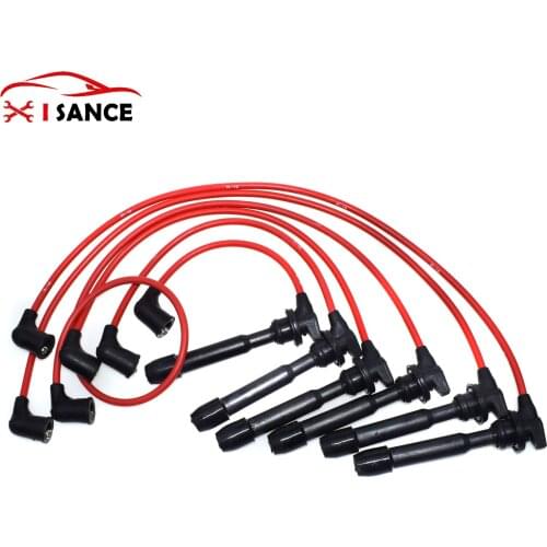 Ignition Cable Spark Plug Wire Kit For Hyundai Tiburon Sonata Santa Fe Kia Magentis Optima 2.7L V6 7707-3878,RCXX91,27707,09015