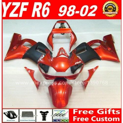 Matte black Fairings fit for YAMAHA YZF R6 1998 1999 2000 2001 2002 plastic parts 98 99 00 01 02 fairing kit P1C1