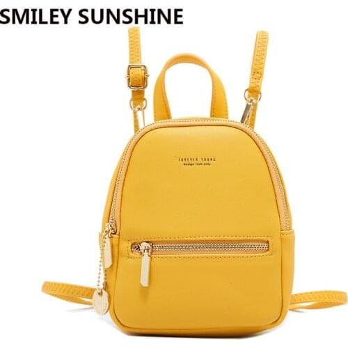 2020 Multi-Function Korean Mini Backpack School Women Bagpack Leather Female Shoulder Bag Small Backpack for Girl mochilas mujer
