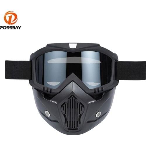 POSSBAY Motorcycle Glasses Goggles Mask Helmet For Motocross Goggles Helmet Glasses Windproof off Road Helmets Mask Goggles MTB