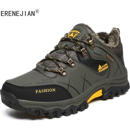 ERENEJIAN Mens Winter Warm Tactical Snow Boots Outdoor Trekking Shoes Fleece Lined Thermal Hiking Footwear Waterproof Sneakers