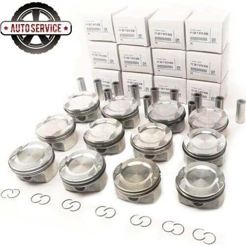 11257613626 12x Pistons&Rings Set 89mm 11257576475 For BMW X5 X6 550i GT 650i 750i Rolls Royce Ghost RR4 Wraith RR5 N74B66A 6.6T