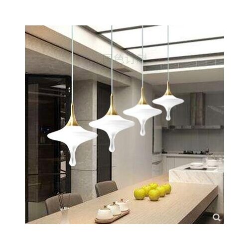 Nordic light luxury LED modern minimalist chandelier restaurant bar single head balcony glass decorative drop lamp