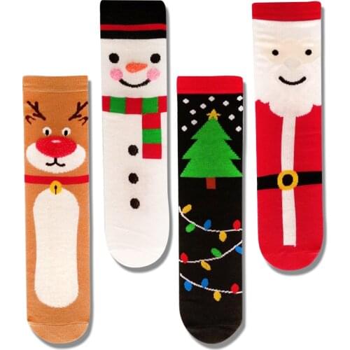 Fashion funny Christmas short socks women cartoon cute winter ankle socks Santa elk snowman fun socks novelty gift for men