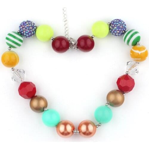 NEW Best Selling Bohemia Style Cute Color Chunky Strand Girls Lovely Choker Necklace Manufacture Wholesale OEM Kids JewelryWXN52