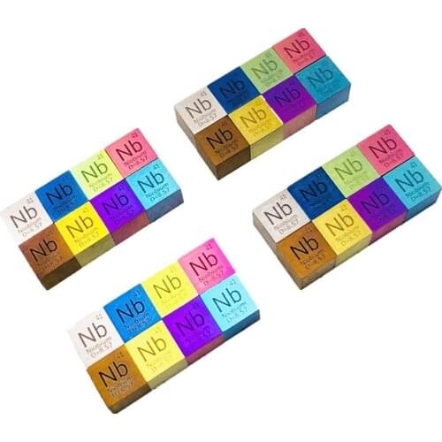 One Set of 8pcs Niobium Cubic Metal Niobium Periodic Table Cube Purity Specification with True Colo