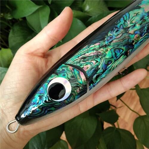 1pc 90g 120g 140g Stick Baits Top Water Handmade Wooden GT Tuna Trolling Lure Pencil Boat Fishing Artificial Bait