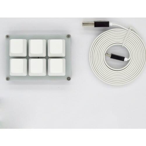 New Programmable Mechanical Keyboard 6keys Macro keypad Green / Red Switch DIY Customize USB Programming Shortcut key OSU