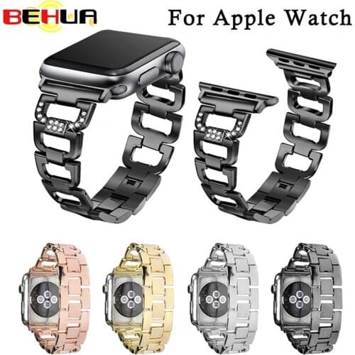 For Apple Watch Band Stainless Steel Adapter for Watch Series 3 2 1 Sport Edition 42MM 38MM Watchband Black Silver Rose Gold