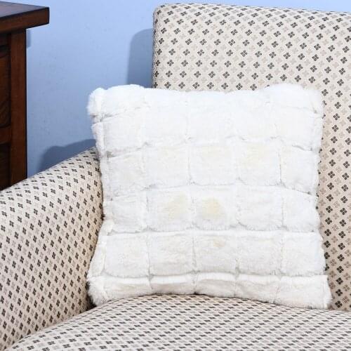 2 pcs Luxury 45x45cm Faux Fur Shaggy Plush Cushion Cover Pink White Gray Pillow Cover Throw Pillow Case Home Decorative Sofa