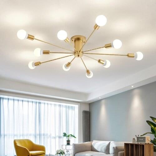 Modern sputnik chandelier lighting fixture Nordic geometric lamp Gold Lighting home decor kitchen ceiling lamp livingroom lights