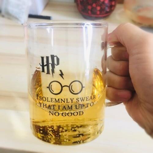 15oz Glass Beer Cup 450ml Fruit Juice Big Cup Flower Tea Cups Boy Friends Birthday Coffee Mug