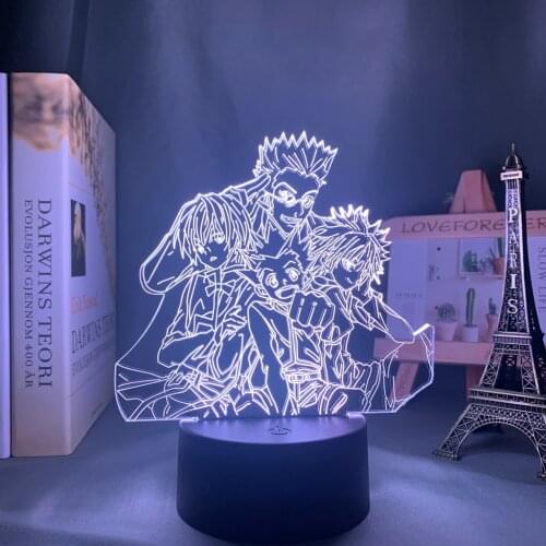 Hunter X Hunter Killua Led Light for Kids Bedroom Decor Hxh Group Led Night Light Anime Gift Acrylic Neon 3d Lamp Anime