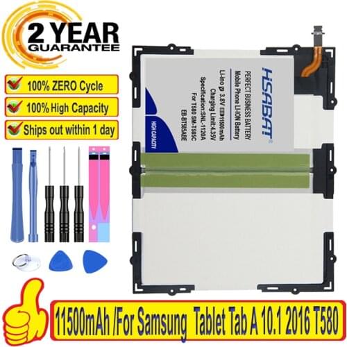 Top Brand 100% New 11500mAh EB-BT585ABE Battery for Samsung Galaxy Tablet Tab A 10.1 2016 T580 SM-T585C T585 T580N + free gfit