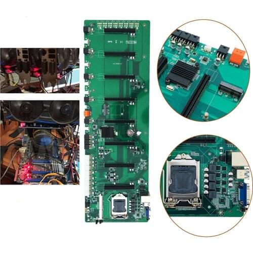 In-line BTC Multi Graphics 8 Card Large Space Motherboard Computers Mine Board Memory Integrated Interface Low Power Consumption